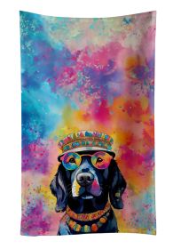 Black Labrador Hippie Dawg Kitchen Towel Dish Cloths Guest Hand Towel Decorative Bathroom Towel for Face,Tea, Dishcloth, Kitchen and Bath