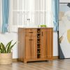 HOMCOM Vintage Wine Cabinet, Brown, with 6-Bottle Holder & Glassware Storage