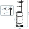 2 Pack Toilet Paper Holder, Free Standing Toilet Roll Holder No Drilling, Bathroom Toilet Paper Stand with ShelfOrganizers and Storage,Upgraded