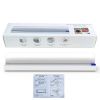 Plastic Wrap Dispenser with Built-in Cutter - Kitchen Cling Film Holder & Cutter Tool, Easy-to-Use Food Wrap Organizer for Countertop Storage