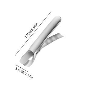 1pc Hot Bowl Dish Plate Gripper Clips; 304 Stainless Steel Anti-Scalding Tong Clamp; Anti-Scalding Kitchen Gadget; Heat Resistant Silicone Cookin (Color: Silvery)