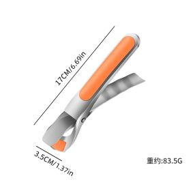 1pc Hot Bowl Dish Plate Gripper Clips; 304 Stainless Steel Anti-Scalding Tong Clamp; Anti-Scalding Kitchen Gadget; Heat Resistant Silicone Cookin (Color: Orange)