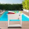 80 Quart Rolling Cooler Cart Portable Patio Party Beverage Ice Chest with Shelf and Bottle Opener Outdoor Drink Cooler Trolley for Backyard BBQ Pool G